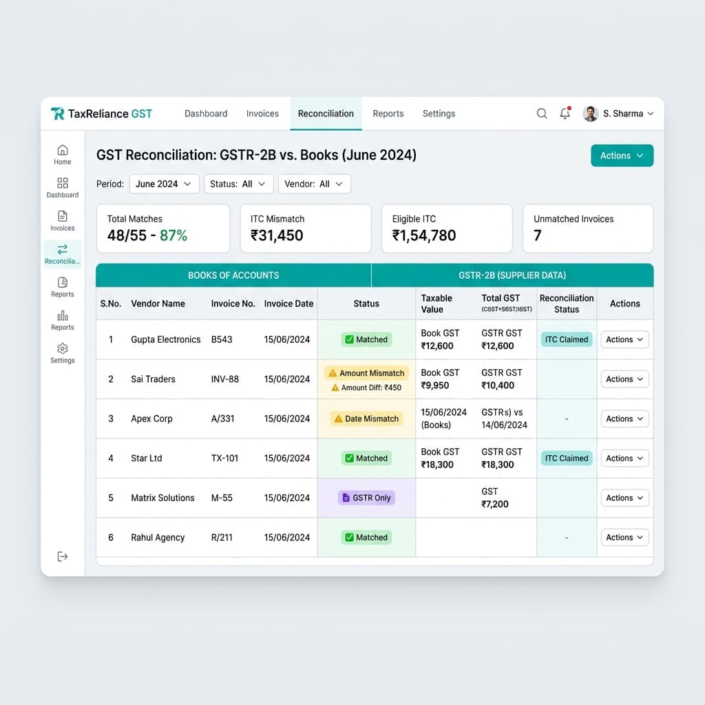 GST Reconciliation + ITC tracker preview